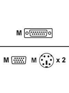 ATEN KVM Anschlusskabel [1x SPHD-15-Stecker - 2x PS/2-Stecker, VGA-Buchse] 6.00m Schwarz