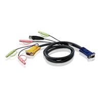 ATEN KVM Anschlusskabel [1x VGA-Stecker - 1x VGA-Stecker, USB 1.1 Stecker A] 5.00m Schwarz