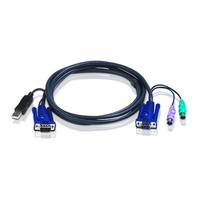 ATEN KVM Adapter [1x VGA-Stecker, USB 2.0 Stecker A - 1x VGA-Buchse, PS/2-Stecker, PS/2-Stecker] 1.8