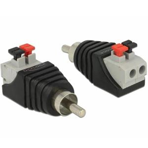 Delock Adapter Cinchstecker > Terminalblock mit Drucktasten 2 Pin - De