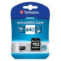Verbatim Micro SDXC-Speicherkarte, 64 GB, Class 10 mit SD-Adapter