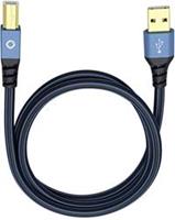 oehlbach USB 2.0 Anschlusskabel [1x USB 2.0 Stecker A - 1x USB 2.0 Stecker B] 1.00m Blau vergoldete