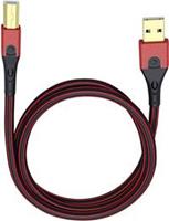 Oehlbach USB Evolution B USB 2.0 [1x USB-A 2.0 stekker - 1x USB-B 2.0 stekker] 3.00 m Rood/zwart Vergulde steekcontacten