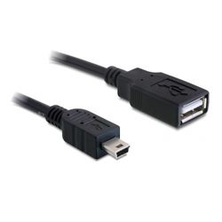 Delock 82905 USB-kabel USB 2.0 USB-A bus, USB-mini-B stekker 0.50 m Zwart