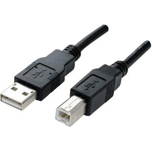 manhattan USB 2.0 Anschlusskabel [1x USB 2.0 Stecker A - 1x USB 2.0 Stecker B] 3.00m Schwarz vergold