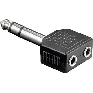 Jack male naar mini-jack female (2x) stereo adapter