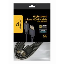 HDMI male naar micro D-male zwarte kabel,1.8 meter - Quality4All