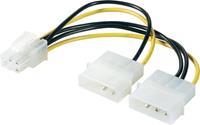 renkforce Strom Y-Kabel [1x ATX-Stecker 6pol. - 2x IDE-Strom-Stecker 4pol.] 15.00cm Gelb, Schwarz