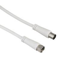 SAT-Antennenanschlusskabel, F-Stecker/Koaxstecker, weiß, 3,0m - Hama