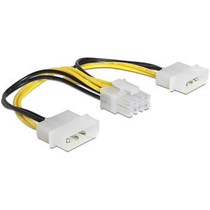 Stroomkabel 8pin -> 2x 4pin Molex