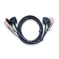 ATEN 2L-7D03UI DVI-I (Single Link)+USB+Audio KVM kabel 3m