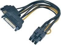 akasa Strom Adapter [2x SATA-Strom-Stecker 15pol. - 1x PCIe-Stecker 6pol.] 15.00cm Schwarz, Gelb