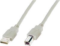 Assmann Digitus USB 2.0 Aansluitkabel [1x USB 2.0 stekker A - 1x USB 2.0 stekker B] 5 m Beige UL gecertificeerd