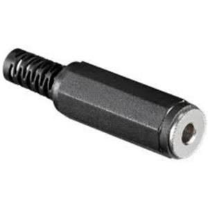 HQ Products VROUWELIJKE 2.5mm STEREO JACK - PLASTIC ZWART - 