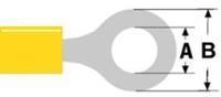 Kabelschoen 6,4mm gat klepelring 2,5 - 6,5 mm Geel (100st)