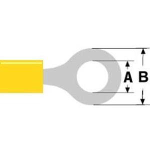 Kabelschoen 6,4mm gat klepelring 2,5 - 6,5 mm Geel (100st)