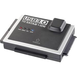 Renkforce USB 3.2 Gen 1 (USB 3.0) Converter [1x USB 3.2 Gen 1 stekker A (USB 3.0) - 1x IDE-bus 40-polig, IDE-bus 44-polig, SATA-combi-stekker 15+7-polig]