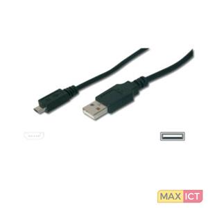 DIGITUS USB 2.0 Anschlusskabel, USB-A - Micro USB-B, 3,0 m