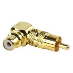 Valueline Haakse gold plated tulpstekker naar tulpsocket