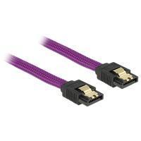 DeLOCK Premium SATA datakabel - nylon - SATA600 - 6 Gbit/s / paars - 0,50 meter