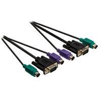 KVM kabel VGA male - 2x PS2 male - VGA male - 2x PS2 male 2,00 m zwart