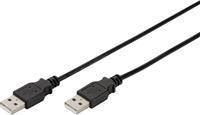 Assmann Digitus USB 2.0 Aansluitkabel [1x USB 2.0 stekker A - 1x USB 2.0 stekker A] 1.80 m Zwart UL gecertificeerd
