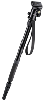 Mantona DSLM Travel mit Kuge Dreibeinstativ 1/4 Zoll, 3/8 Zoll Arbeitshöhe=48 - 143cm Schwarz inkl.