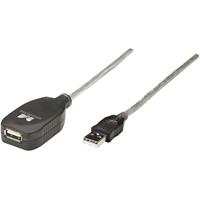manhattan USB 2.0 Verlängerungskabel [1x USB 2.0 Stecker A - 1x USB 2.0 Buchse A] 5.00m Transparent