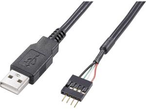 Akasa 0.4m USB (A) USB 4-pin Zwart kabeladapter/verloopstukje