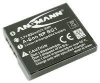 Ansmann A-Son NP BG1 Kamera-Akku ersetzt Original-Akku (Kamera) NP-BG1 3.7V 900 mAh