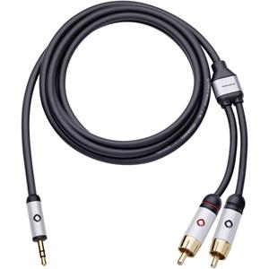 oehlbach Cinch / Klinke Audio Anschlusskabel [2x Cinch-Stecker - 1x Klinkenstecker 3.5 mm] 5.00m Sch