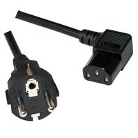 LogiLink Apparaatsnoer met haakse C13 plug en rechte stekker - 3x 0,75mm / zwart - 2 meter