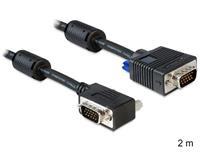 DeLOCK Premium VGA monitor kabel - 90° haaks naar rechts - 2 meter