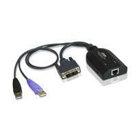 ATEN KVM Adapter [2x USB 2.0 Stecker A, DVI-D Stecker - 1x RJ45-Buchse] Schwarz