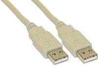 InLine USB naar USB kabel - USB2.0 - tot 2A / beige - 2 meter