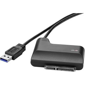 Renkforce Harde schijf Adapter [1x USB 3.2 Gen 1 stekker A (USB 3.0) - 1x SATA-combi-stekker 15+7-polig] 0.30 m Zwart