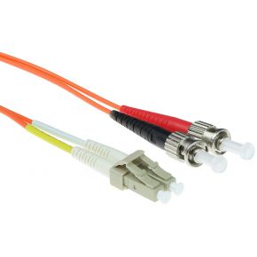 ACT 2 meter LSZH Multimode 50/125 OM2 glasvezel patchkabel duplex met LC en ST connectoren