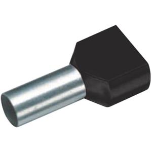 Cimco 18 2472 Dubbele adereindhulzen 1.50 mm² Deels geïsoleerd Zwart 100 stuk(s)