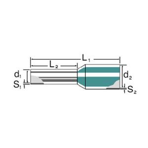 Weidmüller H1,5/14D SW (500 Stück) - Cable end sleeve 1,5mm² insulated H1,5/14D SW