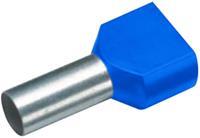cimco Zwillings-Aderendhülse 2 x 0.75mm² x 8mm Teilisoliert Blau 100St.