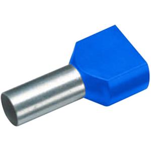 cimco Zwillings-Aderendhülse 2 x 0.75mm² x 8mm Teilisoliert Blau 100St.