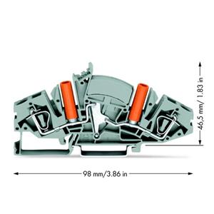 WAGO 282-841 Doorgangsklem 8 mm Veerklem Toewijzing: L Grijs 20 stuk(s)