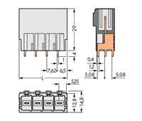 WAGO Stiftgehäuse-Platine 831 Polzahl Gesamt 5 Rastermaß: 7.62mm 831-3605 24St.