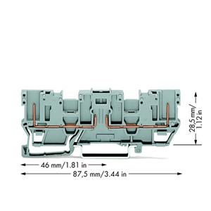 WAGO 769-161 Basisklem 5 mm Spanveer Toewijzing: L Grijs 50 stuk(s)