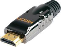 Hicon HI-HD-M HDMI-connector Stekker, recht Aantal polen: 19 Zwart 1 stuks