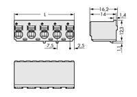 Wago Stiftgehäuse-Platine 2092 Polzahl Gesamt 2 Rastermaß: 7.50mm 100St.