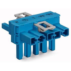 Wago Netz-T-Verteiler Netz-Stecker - Netz-Buchse, Netz-Buchse Gesamtpolzahl: 5 Blau 50St.