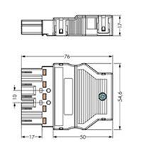 Wago Netz-Steckverbinder WINSTA MIDI Serie (Netzsteckverbinder) WINSTA MIDI Stecker, gerade Gesamtpo