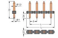 WAGO Male header (precisie) Aantal rijen: 1 Aantal polen per rij: 8 806-908 100 stuk(s)