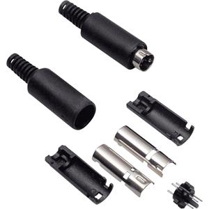 BKL Electronic 0204004 Miniatuur-DIN-connector Stekker, recht Aantal polen: 6 Zwart 1 stuk(s)